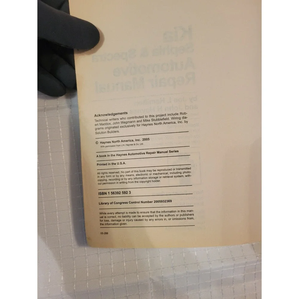 Haynes Kia Sephia 1994-2001 Spectra 2000-2004 Repair Manual 54070 1.6L 1.8L‎